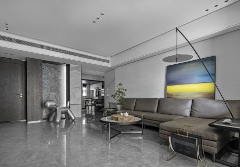 铭城国际社区129平现代风格三居室装修案例