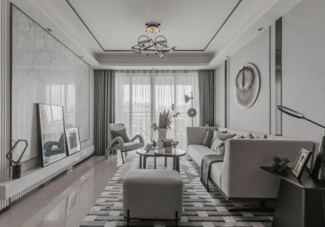 中国铁建·万科翡翠国际136平法式风格三居室装修案例