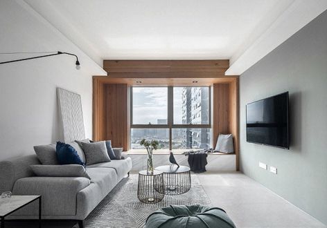 招商马尔贝拉93平米北欧风格二居室装修效果图案例