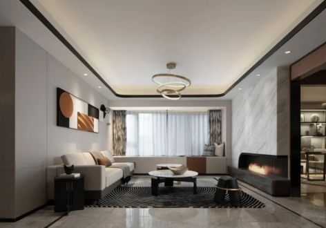常发豪庭国际137平米三居室现代装修案例