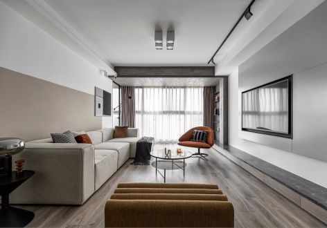 远洋·万和世家现代风格三居室114平米设计效果图案例