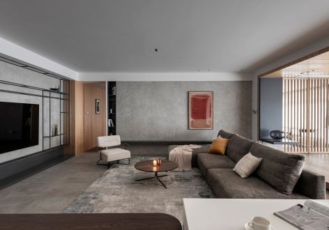 中南·樾府112平现代风格三居室装修案例