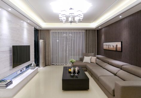 东江逸珑湾现代风格141平米四室两厅装修案例
