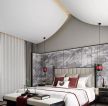 新中式风格样板间卧室背景墙图片
