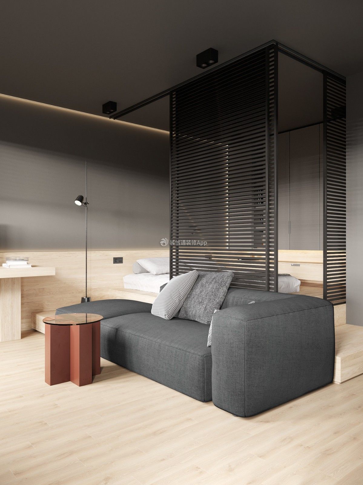 40平方单身公寓客厅卧室隔断设计图