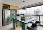 40平方单身公寓厨房餐厅一体设计效果图