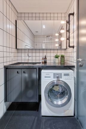 40平方单身公寓卫生间洗漱台装修设计图