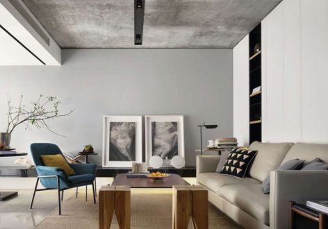 香逸中央现代风格110平米二居室装修效果图案例