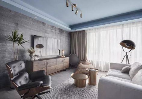 东山雅居108㎡三居室现代风格装修案例
