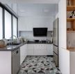 100平米房屋厨房地面瓷砖装修设计效果图