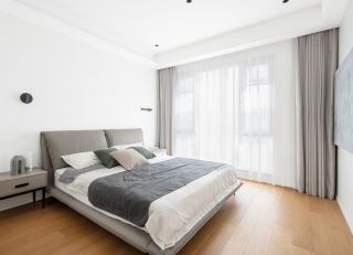 110平方家庭卧室软装窗帘设计效果图