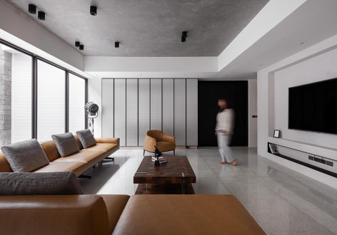 明发国际城128平现代风格三居室装修案例