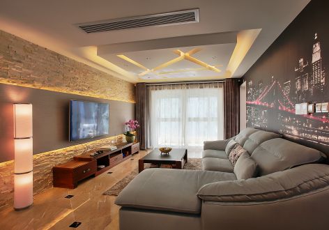 三杨新村100平米三居室现代装修案例