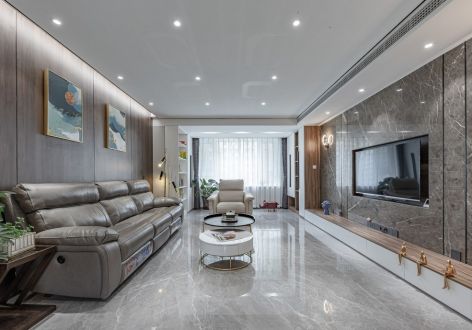 亚运豪庭现代风格126平米三居室装修案例