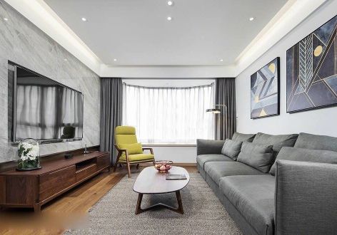 银领国际现代风格115平米三居室装修案例