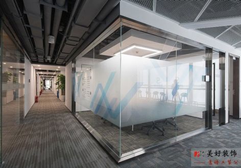 现代办公室现代风格500平米装修案例