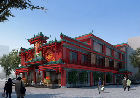 火宫殿1500平中式风格餐饮店装修案例