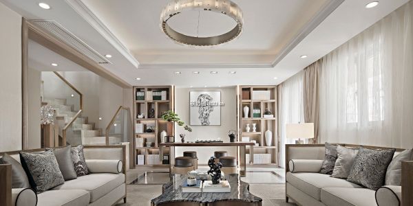 棕榈滩别墅新中式风格315㎡设计方案