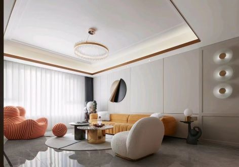 东吉小区135㎡三居室现代风格装修案例