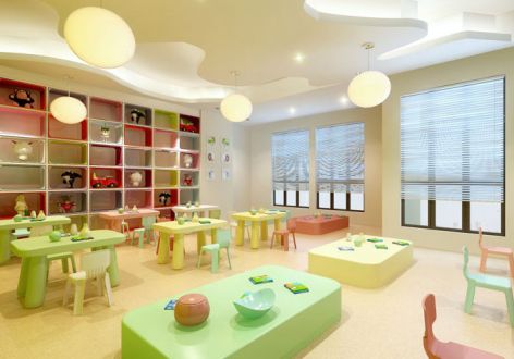 郑州幼儿园绚丽风格960平米装修案例