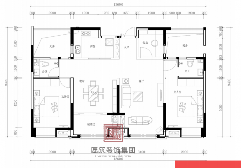 阳光绿苑113平方现代装修案例