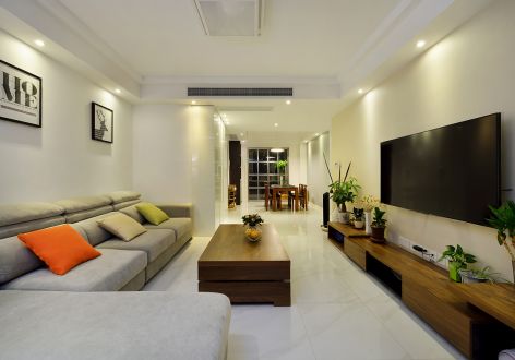 绿地东上海三期126平米三居室现代装修案例