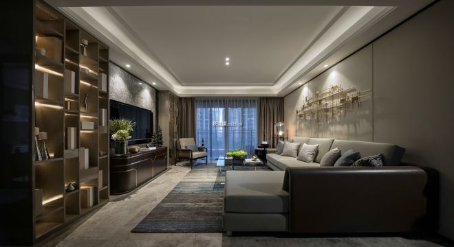 怡和中馨城135平米现代轻奢风格四居室装修案例