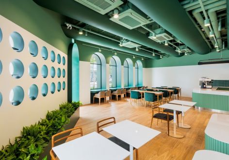 品牌咖啡馆现代风156平米设计效果图案例