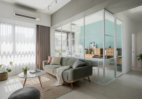 保利荣盛合悦90㎡三居室现代风格装修案例