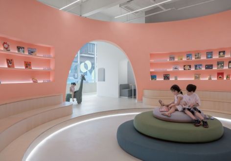 300平方儿童图书馆温馨风格装修案例