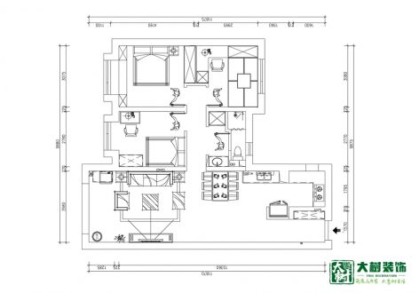 北欧风100.5平米两室两厅装修案例