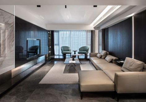 中海橡树园时尚简约142平米三室两厅装修案例
