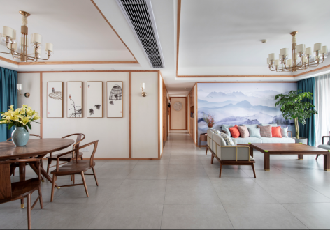 万科翡翠滨江一期中式风格145平米四室两厅装修案例