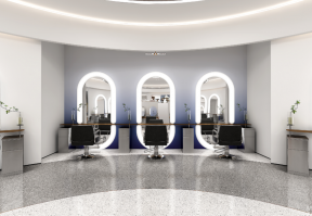 理发店的装修图片 理发店的装修效果图 理发店室内装修2021