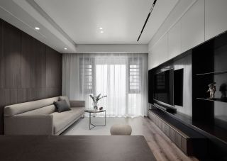 80平方米現代簡約客廳窗簾裝修效果圖