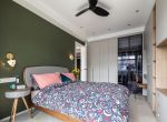80平方米卧室绿色墙面装修效果图