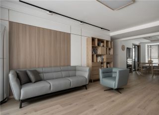 简约日式风格客厅木地板装修效果图