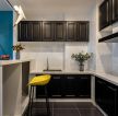 40平方米小户型厨房黑色橱柜设计图