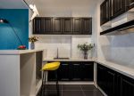 40平方米小户型厨房黑色橱柜设计图