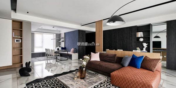仁恒滨河湾156平现代风格三居室装修案例