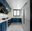150平方房子厨房蓝色橱柜装修设计图片