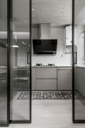 厨房玻璃门图片设计 厨房设计图片欣赏 厨房设计效果图