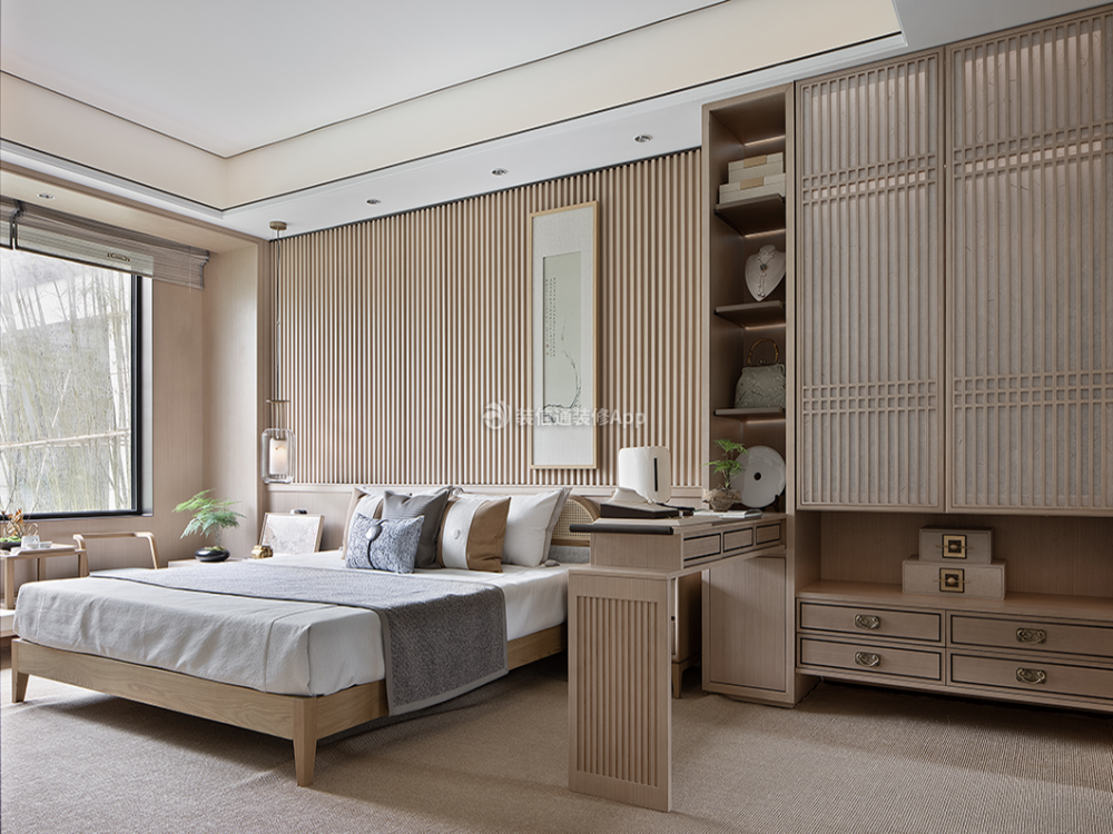 新中式禅意风格卧室装饰效果图