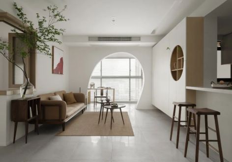 首创国际城128平中式风格三居室装修案例