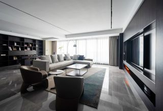 300平现代大平层客厅装饰效果图片