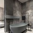工业风格房子浴室浴缸设计效果图