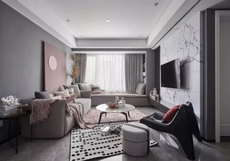 佤山凤城90㎡二居室现代风格装修案例