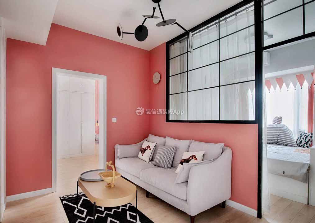 2023单身公寓客厅墙面装饰图片