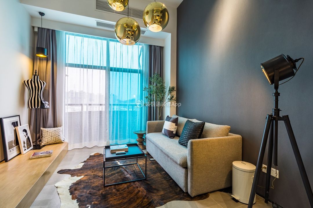 单身公寓客厅沙发装饰效果图