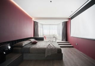 单身公寓卧室木地板装修效果图